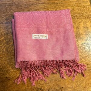 Pink Paisley Pashmina Silk Blend Scarf